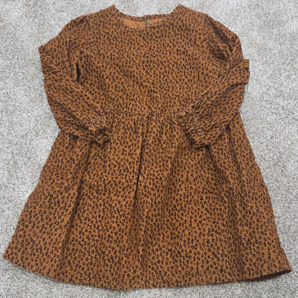 GAP Brown and Black A-line Dress with Bishop Sleeves